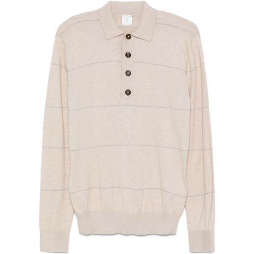 Eleventy camicia a righe a maniche lunghe - toni neutri