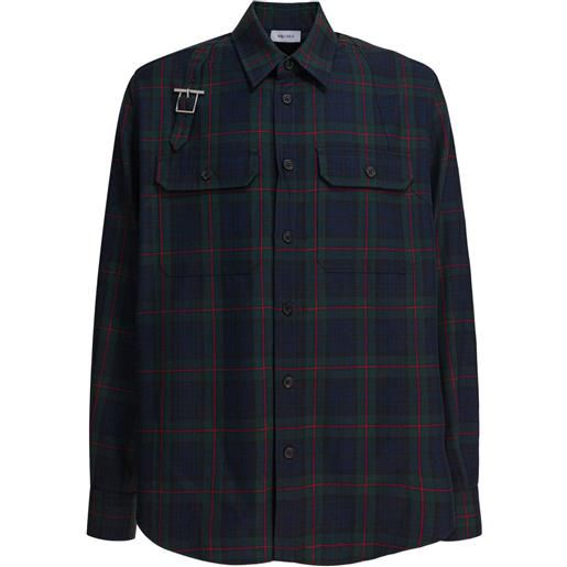 Alexander McQueen camicia a quadri con fibbia - blu
