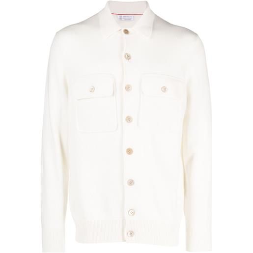 Brunello Cucinelli cardigan stile camicia - bianco