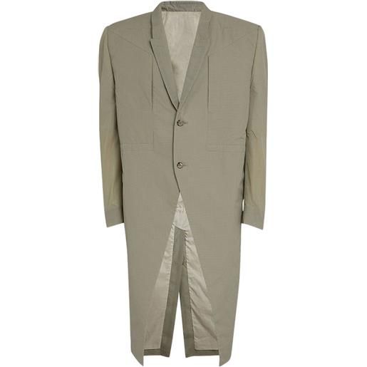 Rick Owens cappotto a quadri con due bottoni - grigio