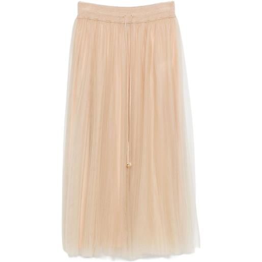 Fabiana Filippi gonna plissettata con coulisse - toni neutri