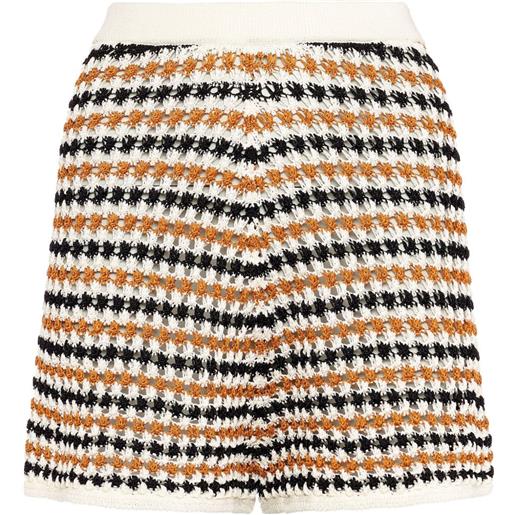 ERES shorts a righe disco all'uncinetto - bianco