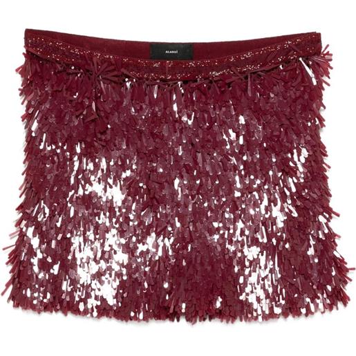 Alanui minigonna con frange - rosso