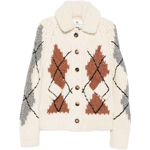 Ermanno Scervino cardigan con collo in shearling - toni neutri
