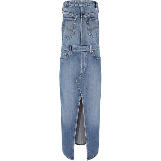 Stella McCartney abito lungo denim - blu