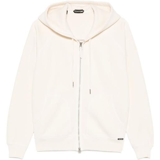 TOM FORD felpa con cappuccio e zip - toni neutri