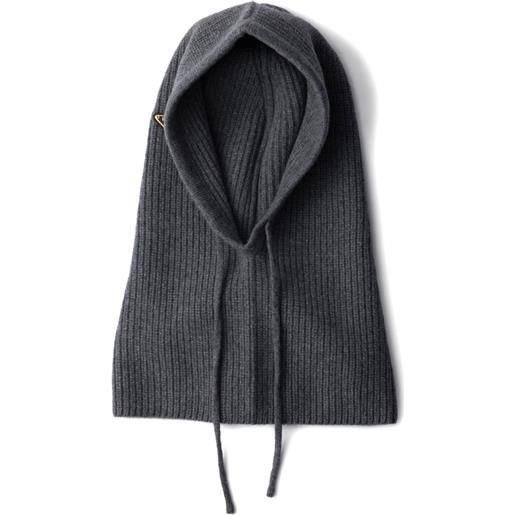 Prada passamontagna con logo triangolo - grigio