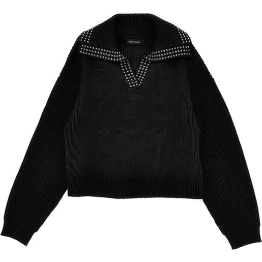 Monnalisa maglione collo con borchie
