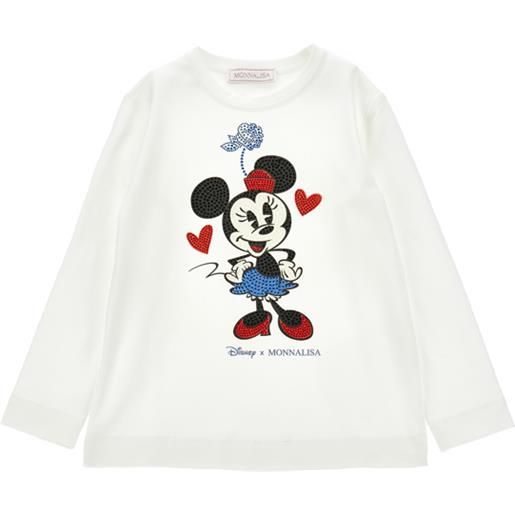 Monnalisa t-shirt minnie con strass