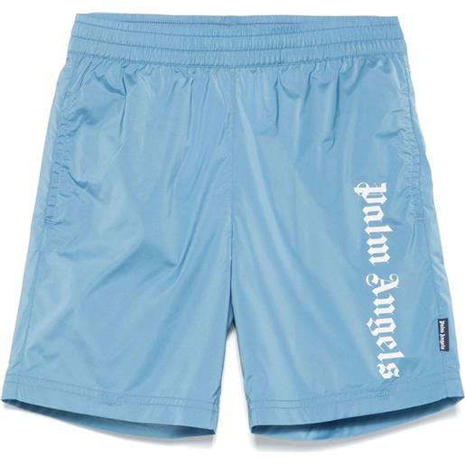Palm Angels Kids costume da bagno con stampa - blu