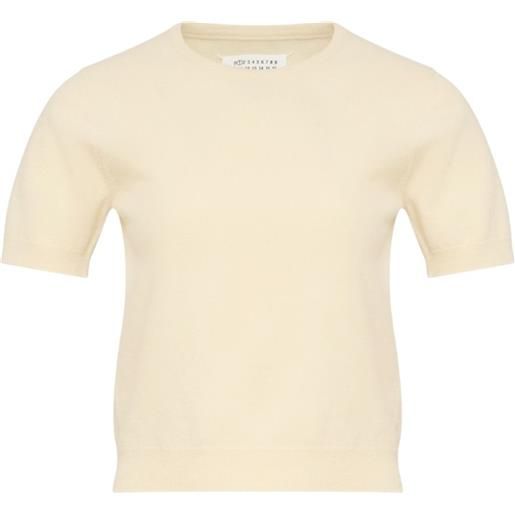 Maison Margiela t-shirt in maglia fine - giallo