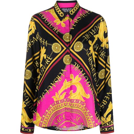 Versace Jeans Couture camicia con stampa logo couture - nero