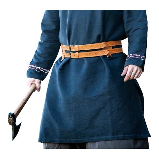 Leonardo Carbone® cintura unisex in pelle vichinga axel - cintura in pelle da uomo, abbigliamento vichingo, cintura da uomo, cintura da donna, abbigliamento larp, carnevale, cosplay, hobbit - 100%