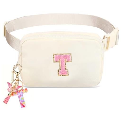 Kejea marsupio a tracolla per ragazze e donne - marsupio per ragazze età 8-12 adolescenti regali di compleanno piccoli marsupio alla moda per bambini, beige, t