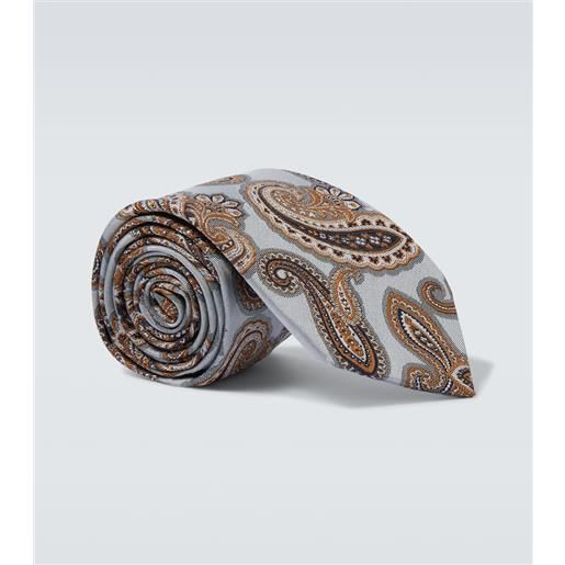 Etro cravatta in jacquard di seta con stampa paisley