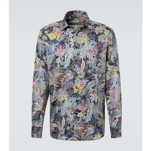Etro camicia in popeline di cotone con stampa paisley