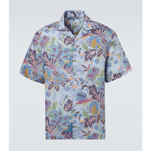 Etro camicia bowling in popeline di cotone con stampa