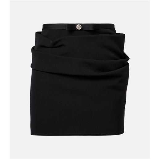 Versace minigonna in gabardine di lana vergine