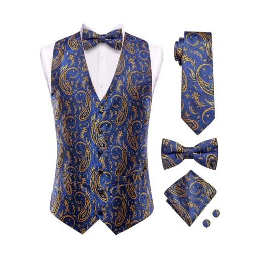 Set di cravatte e fazzoletti da taschino in seta a pois color cognac
