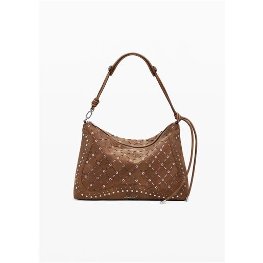 Desigual borsa effetto pelle traforata media