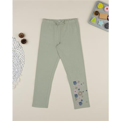 Prénatal legging bimba verde stampa fiori