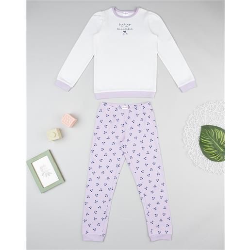 Prénatal pigiama bimba bianco/viola ciliegie viola