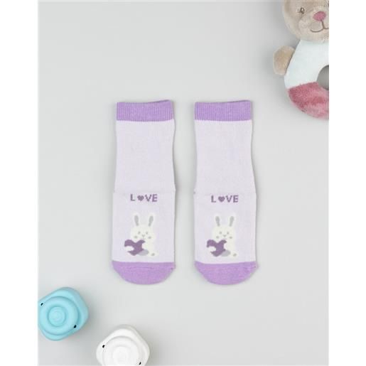 Prénatal antiscivolo bimba rosa/lilla coniglietto