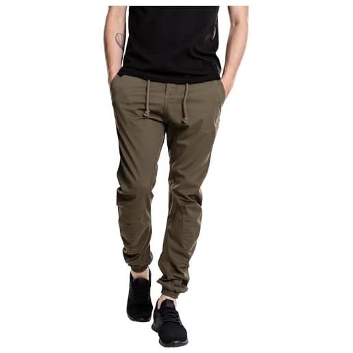 Urban Classics pantaloni da jogging elasticizzati, pantaloni sportivi, uomo, verde (olive 176), m