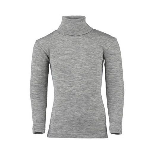 Engel natur - maglia intimo a collo alto per bambini, 70% lana vergine organica, 30% seta, certificato gots grigio chiaro melange 12 anni