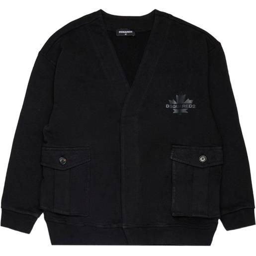 DSQUARED2 KIDS cardigan con logo - nero