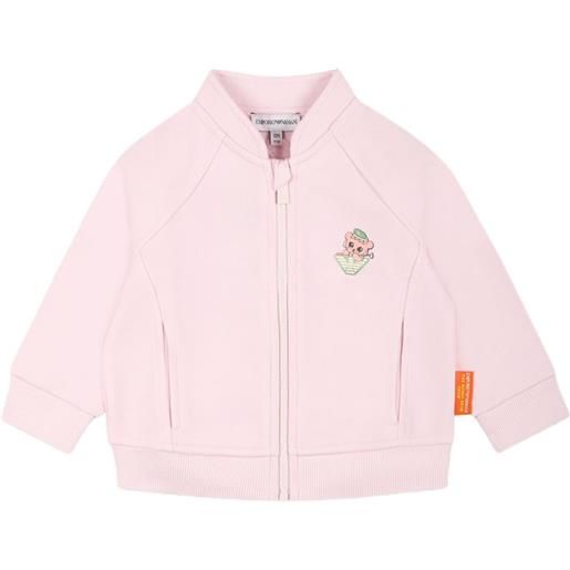 Emporio Armani Kids cardigan in cotone biologico - rosa