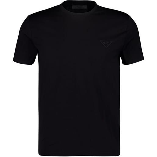 Prada t-shirt a girocollo con logo - nero