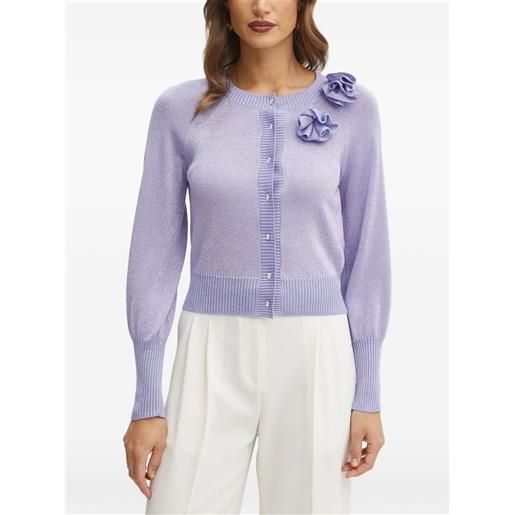 LUISA SPAGNOLI cardigan con ruches - viola