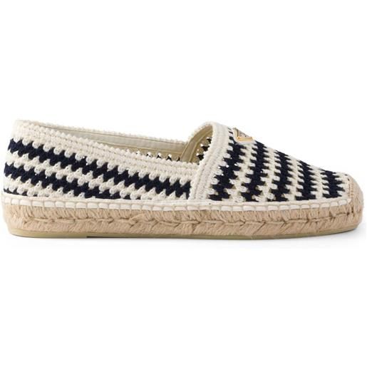Prada espadrilles all'uncinetto - blu