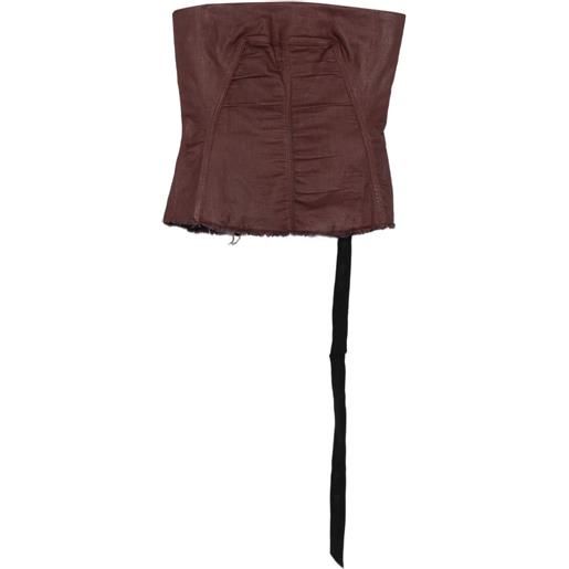 Rick Owens DRKSHDW corsetto senza spalline - rosso