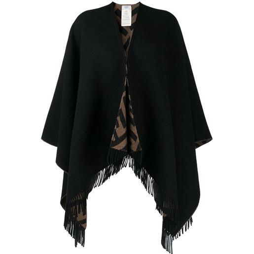 FENDI cappa con monogramma - nero