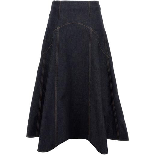 Jacquemus gonna denim svasata the triangle de-nîmes - blu