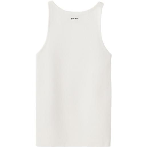 Miu Miu canotta con logo - bianco