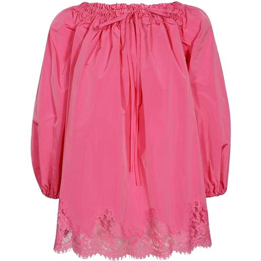 Ermanno Scervino blusa con bordo di pizzo - rosa