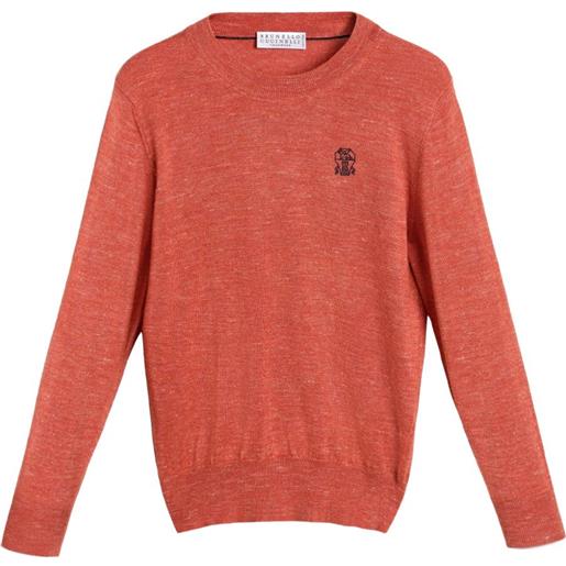 Brunello Cucinelli Kids t-shirt in jersey - arancione
