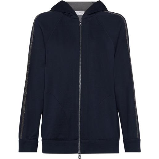 Brunello Cucinelli felpa con cappuccio - blu