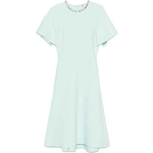 Alexander McQueen abito midi a maniche corte con decorazione - blu