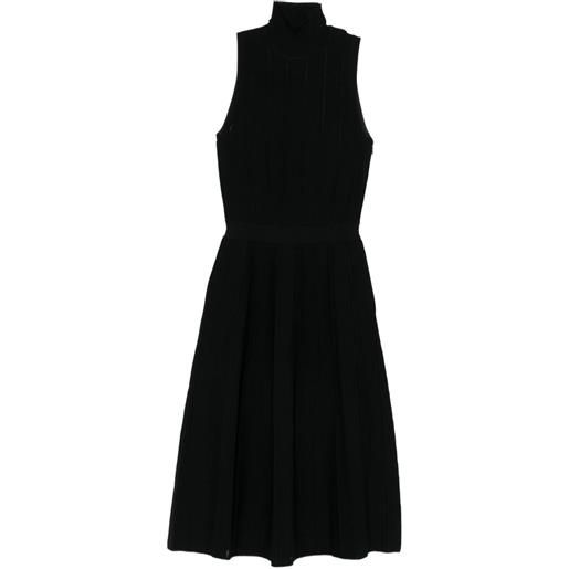 Elisabetta Franchi abito a coste con collo alto - nero