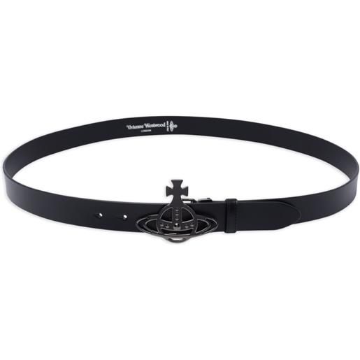 Vivienne Westwood cintura con fibbia orb piccola - nero