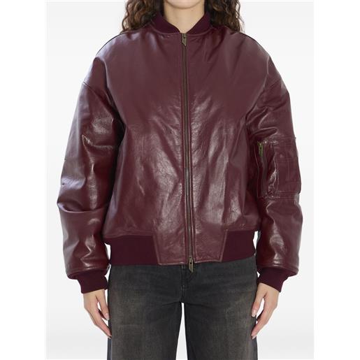 Salvatore Santoro giacca imbottita in pelle - rosso