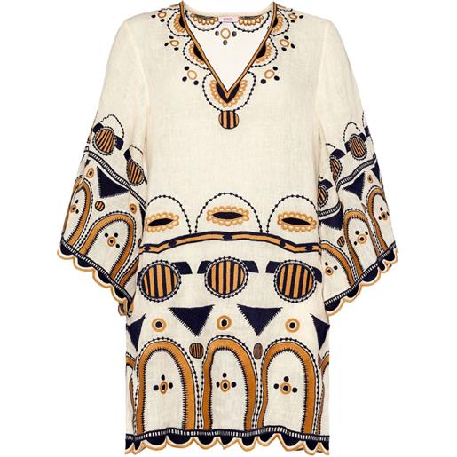 ERES abito midi medaillon con ricamo - toni neutri