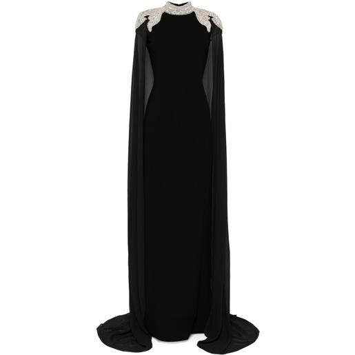 Saiid Kobeisy caftano in crêpe con decorazione - nero