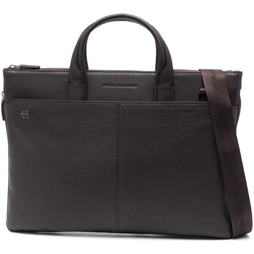 PIQUADRO borsa porta pc espandibile - marrone