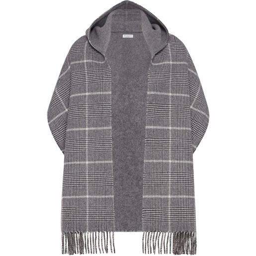 Brunello Cucinelli sciarpa in cashmere con frange - grigio