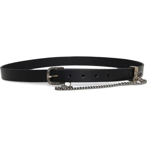 Enfants Riches Déprimés cintura simple rose in pelle con catena - nero